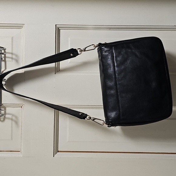 Vtg Kate Spade Black Leather Shoulder Bag - Picture 2 of 9